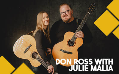 Don Ross with Julie Malia event artwork from Ticketpro and DCC Shell Theatre