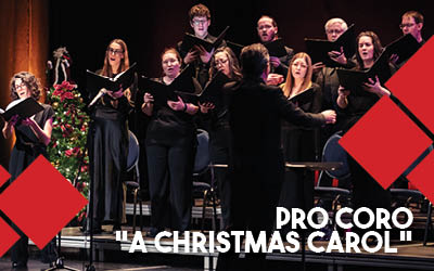 Pro Coro A Christmas Carol event artwork from Ticketpro and DCC Shell Theatre